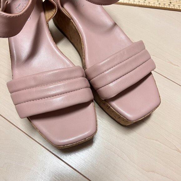 Franco Sarto Quilted Platform Sandals Nude Blush Pink Colour Sz 8 - Picture 10 of 13